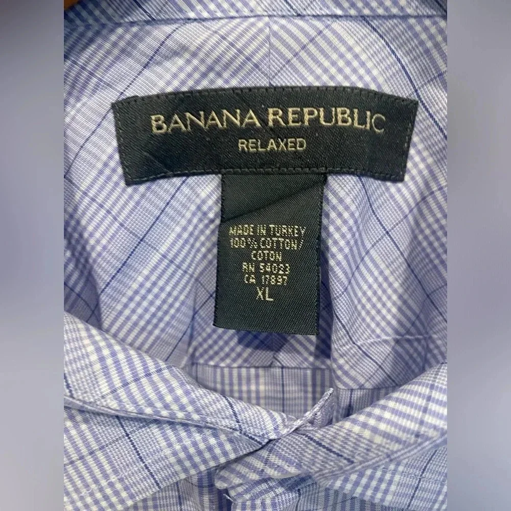 Banana‎ Republic Long Sleeve Button Down Cotton Dress Shirt EUC Lavender XL EUC